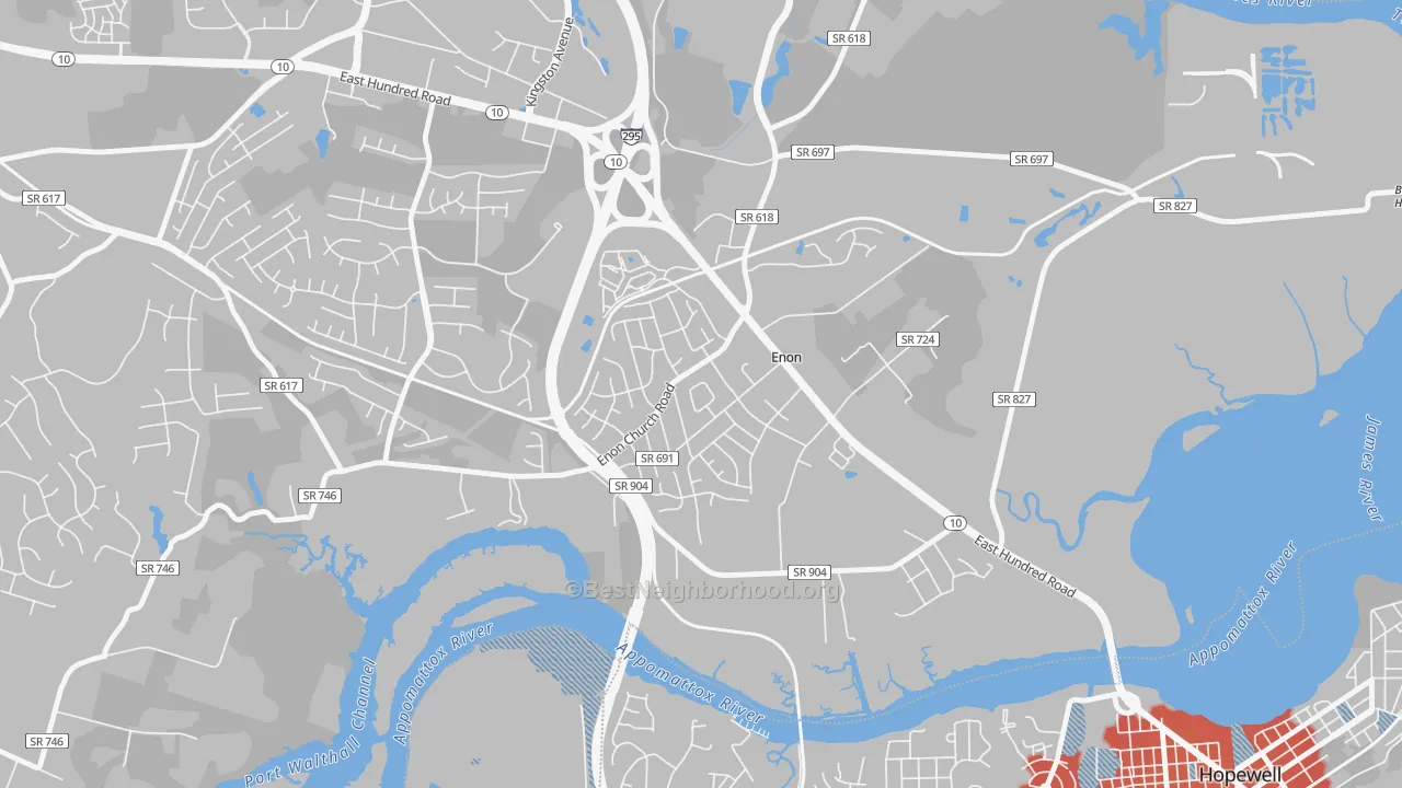 Transit Grade map of Enon, VA