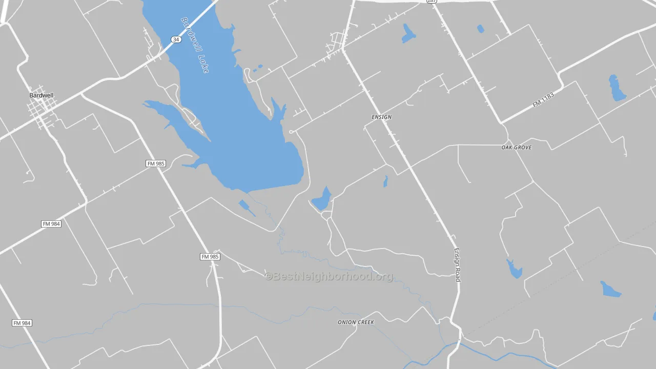 Transit Grade map of Ensign, TX
