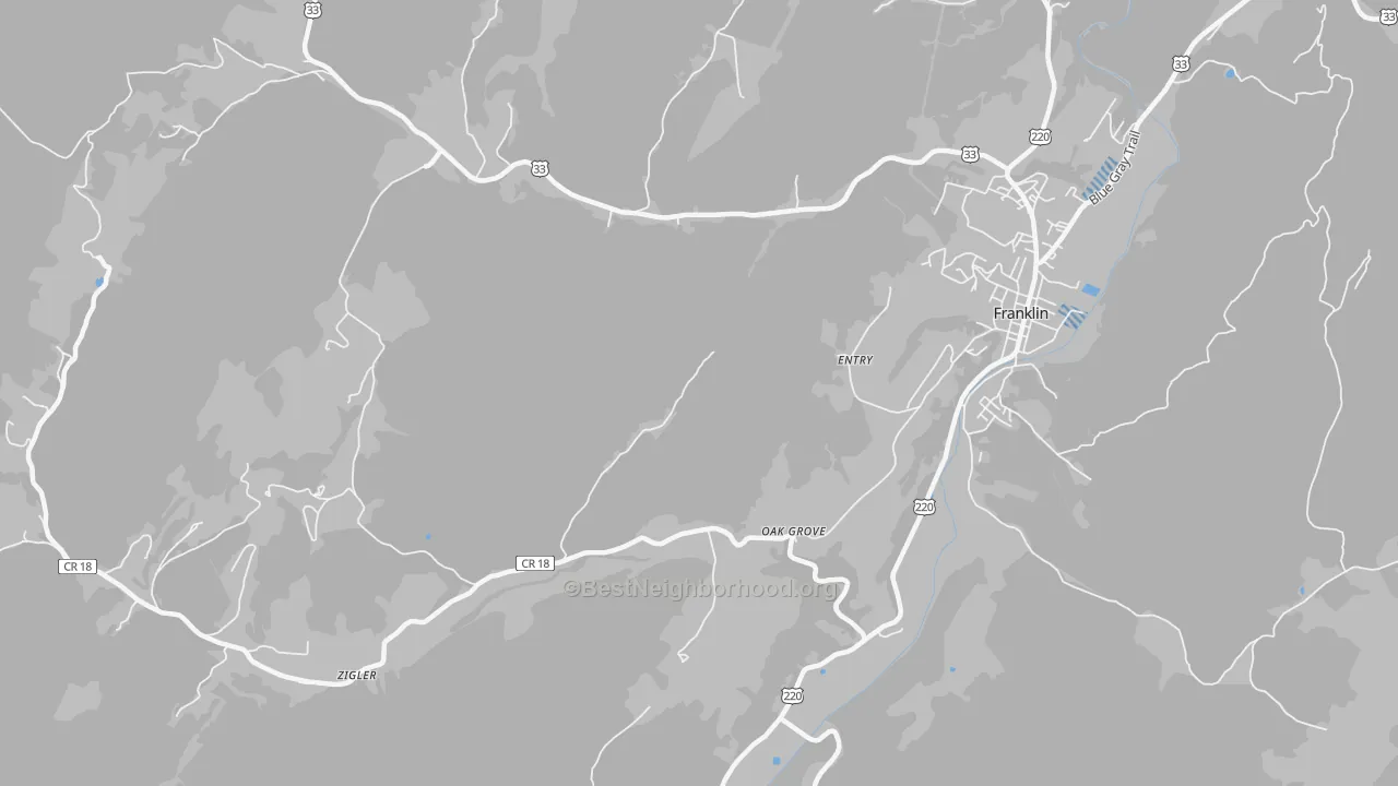 Transit Grade map of Entry, WV