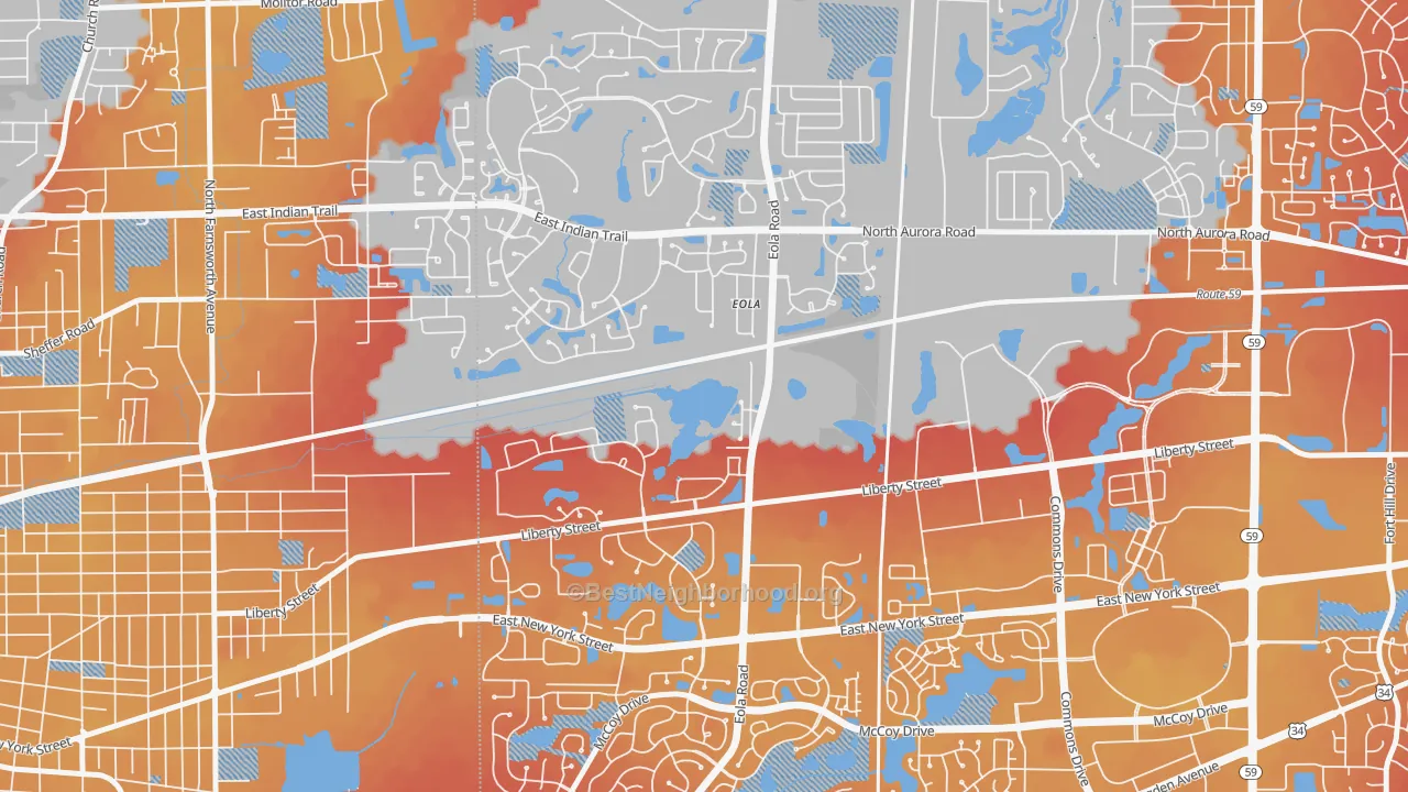 Transit Grade map of Eola, IL