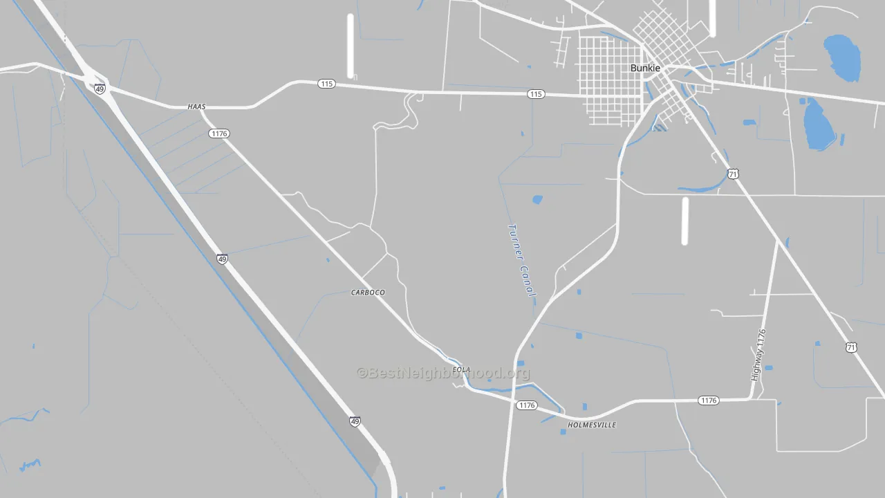 Transit Grade map of Eola, LA