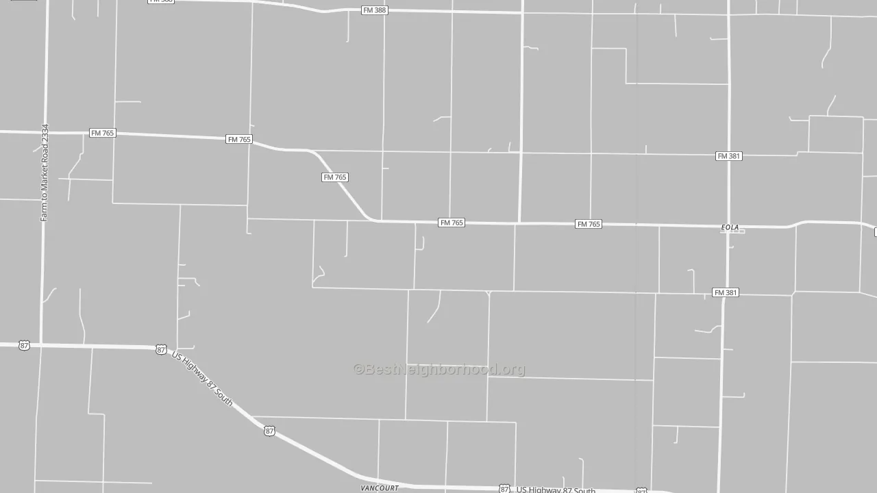 Transit Grade map of Eola, TX
