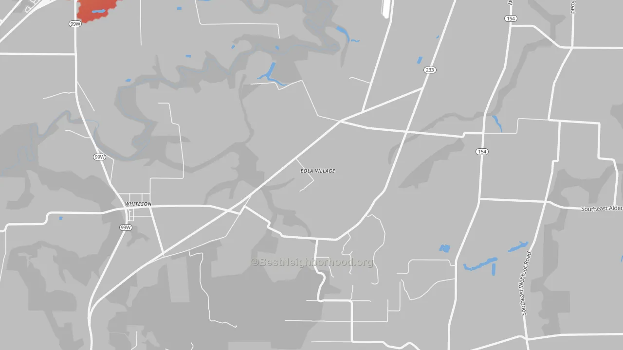Transit Grade map of Eola Village, OR