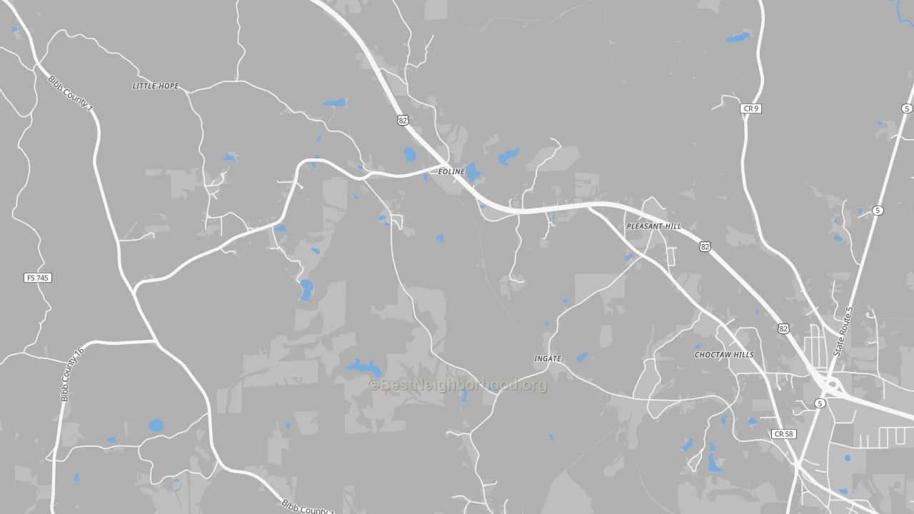 Transit Grade map of Eoline, AL