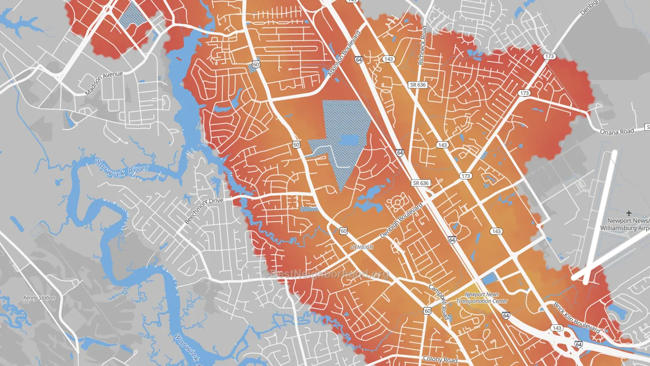 Transit Grade map of Epes, Newport News, VA