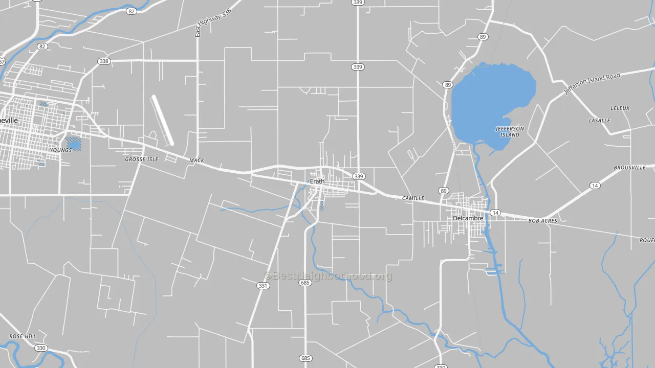 Transit Grade map of Erath, LA