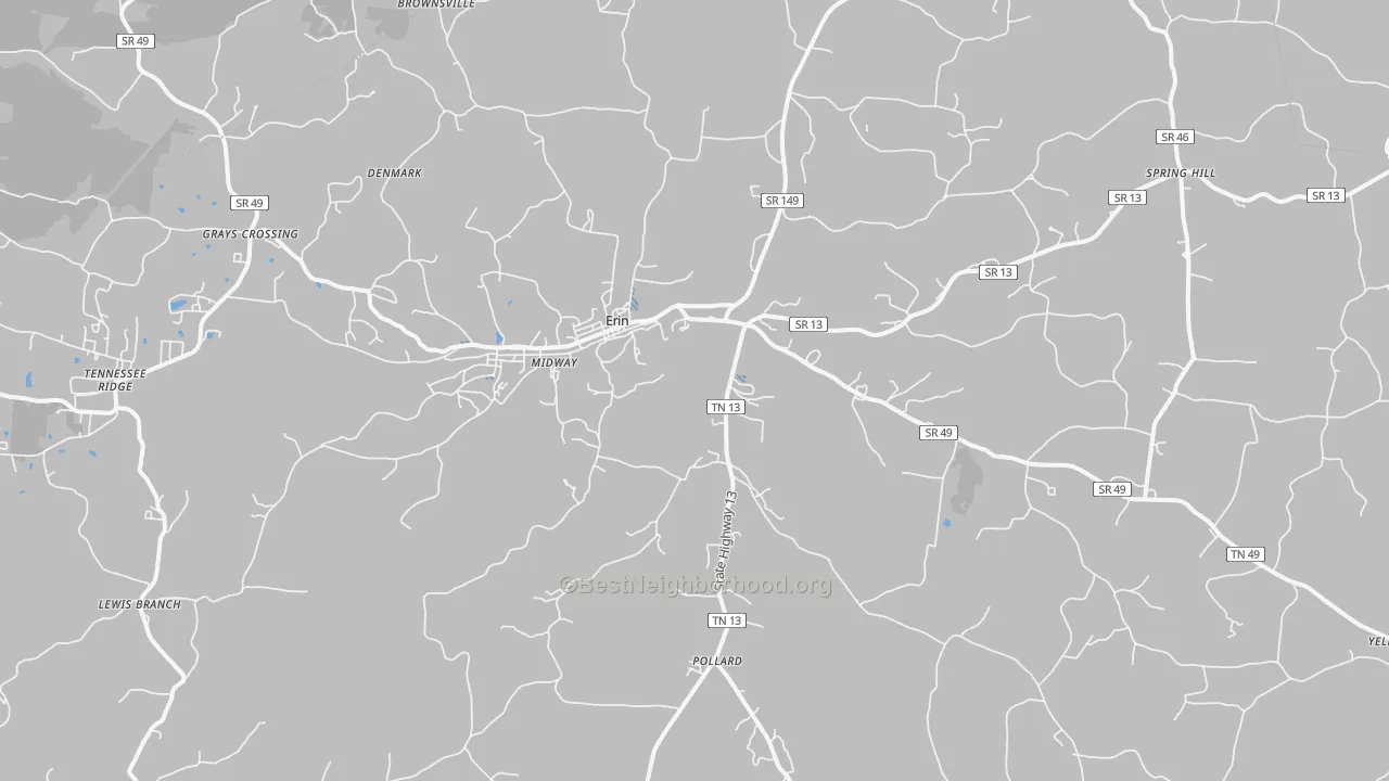 Transit Grade map of Erin, TN