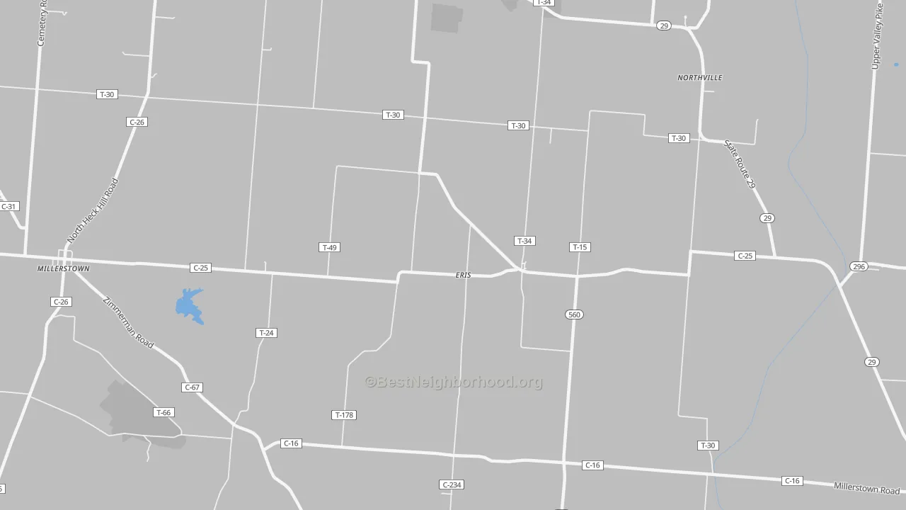 Transit Grade map of Eris, OH