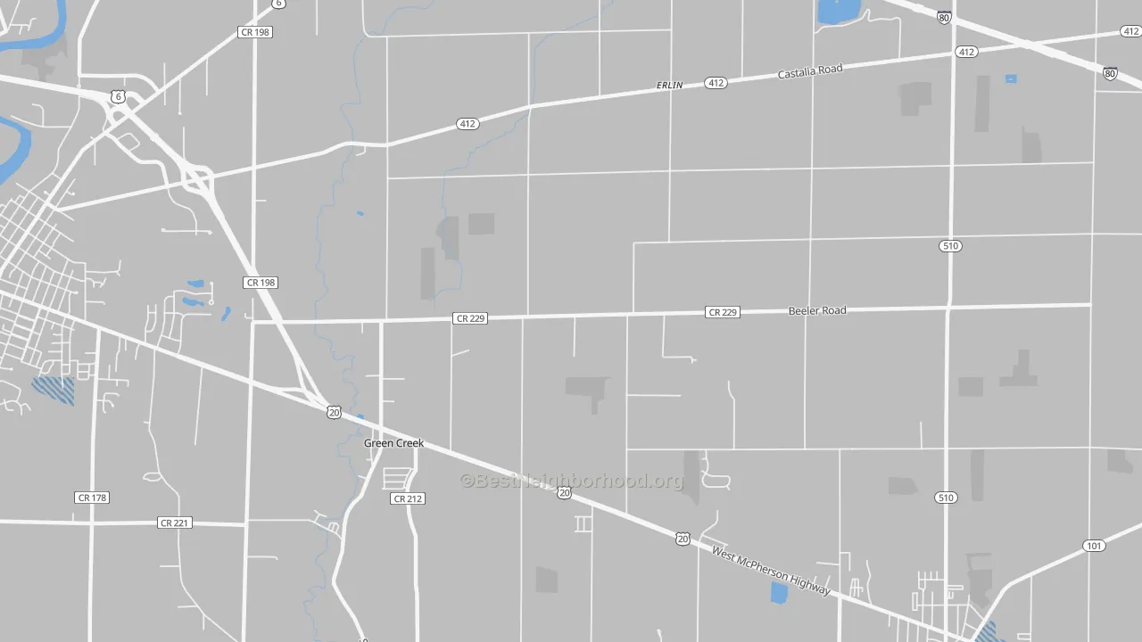 Transit Grade map of Erlin, OH