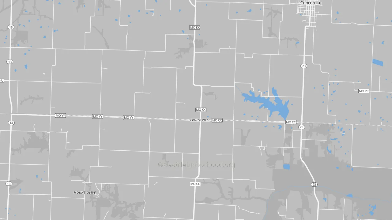 Transit Grade map of Ernestville, MO