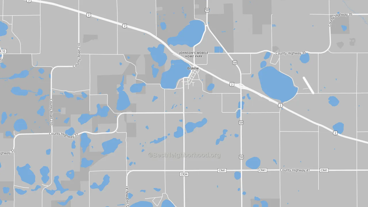 Transit Grade map of Erskine, MN