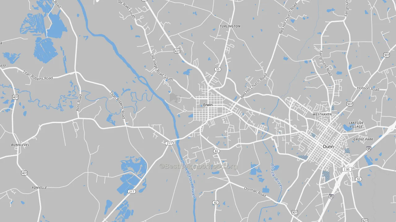 Transit Grade map of Erwin, NC