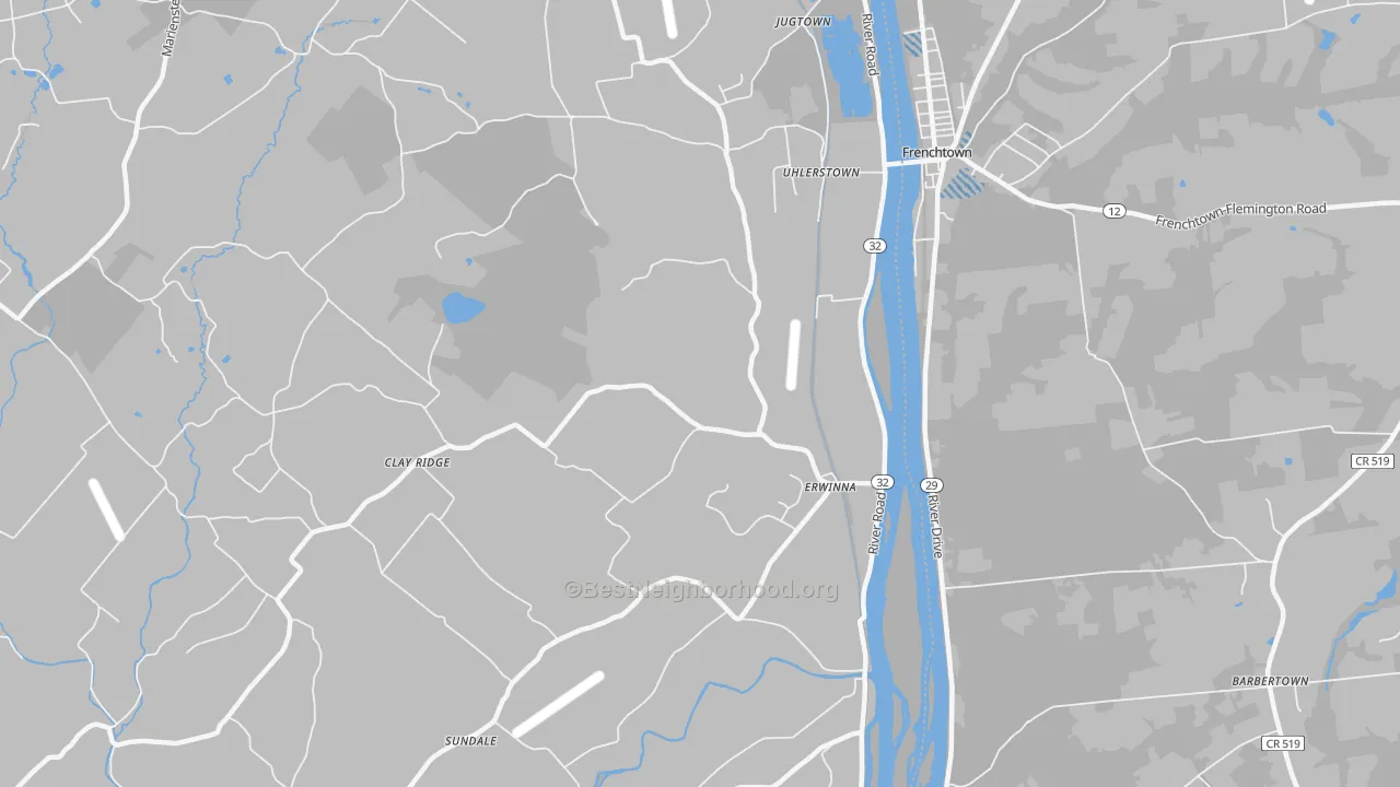 Transit Grade map of Erwinna, PA