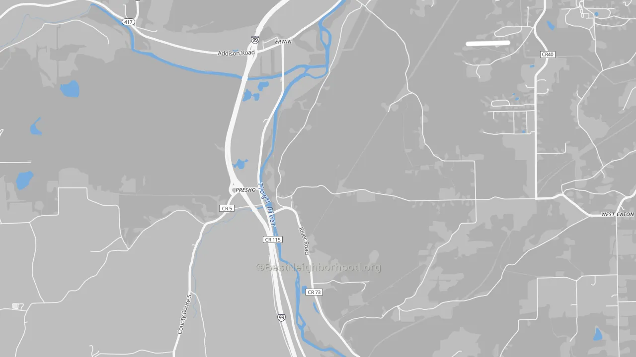 Transit Grade map of Erwins, NY