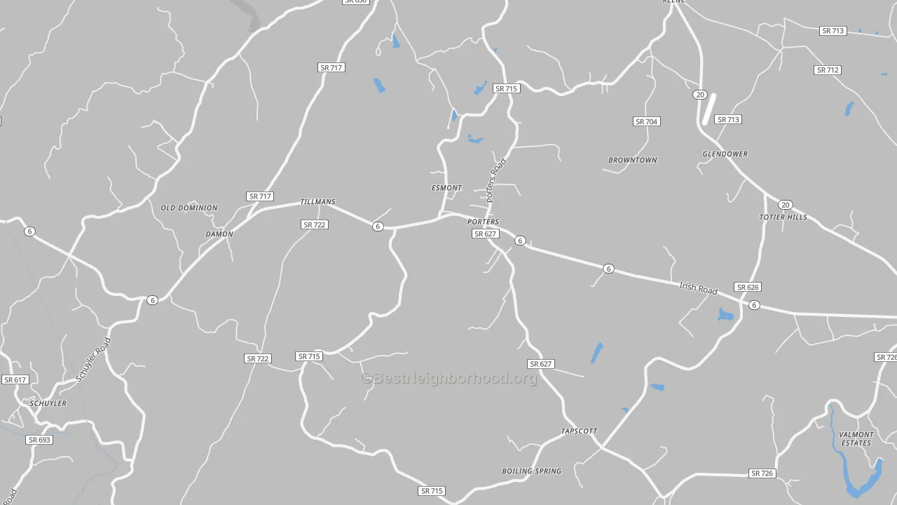 Transit Grade map of Esmont, VA