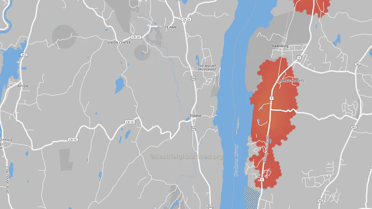 Transit Grade map of Esopus, NY
