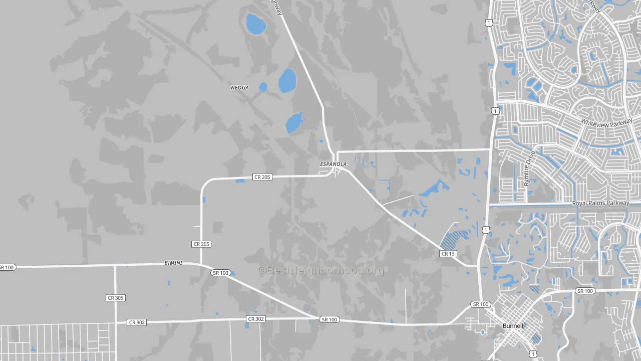 Transit Grade map of Espanola, FL