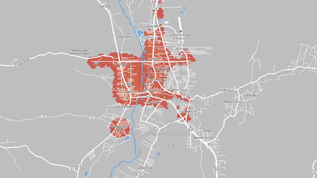 Transit Grade map of Espanola, NM