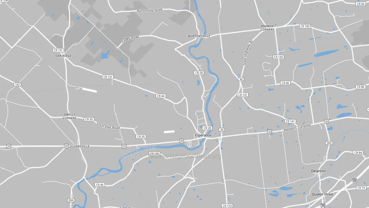 Transit Grade map of Esperance, NY