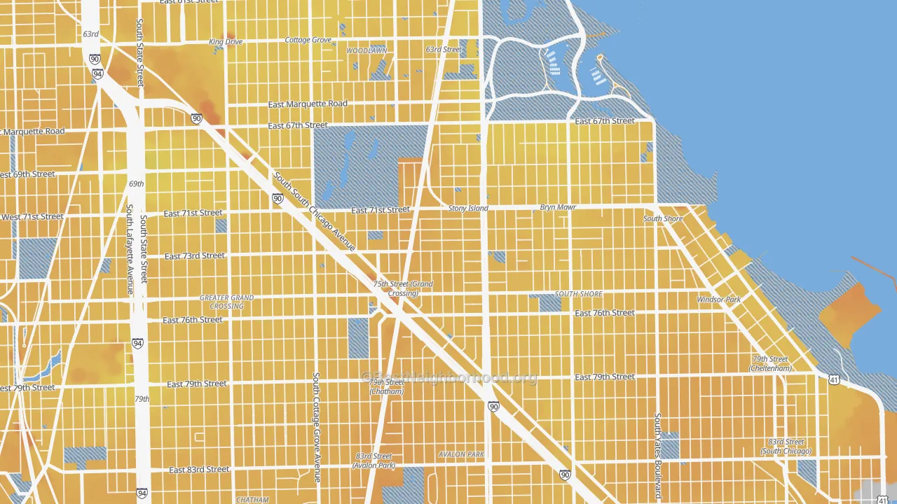 Transit Grade map of Essex, Chicago, IL