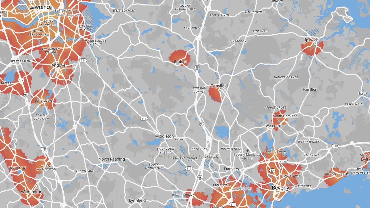 Transit Grade map of Essex County, MA