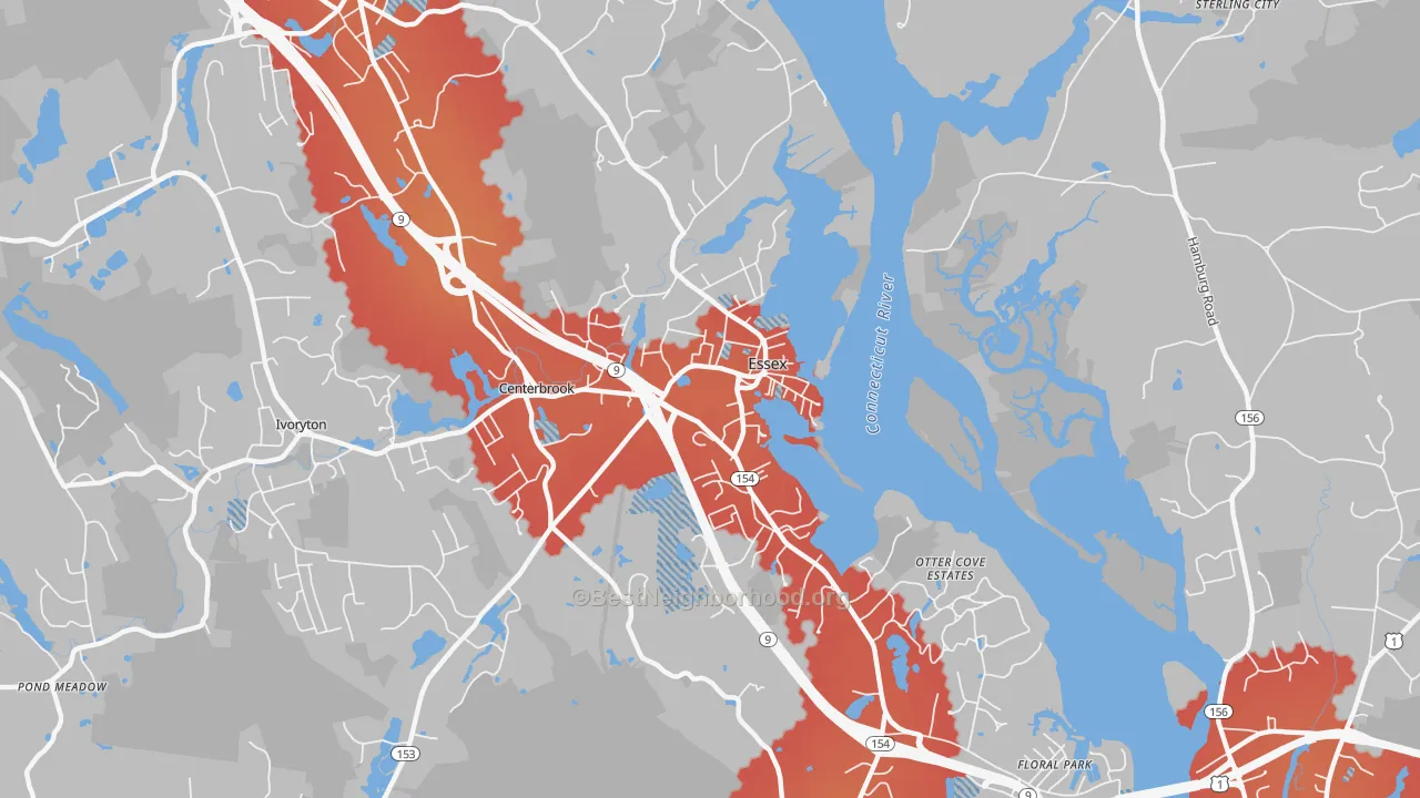 Transit Grade map of Essex, CT