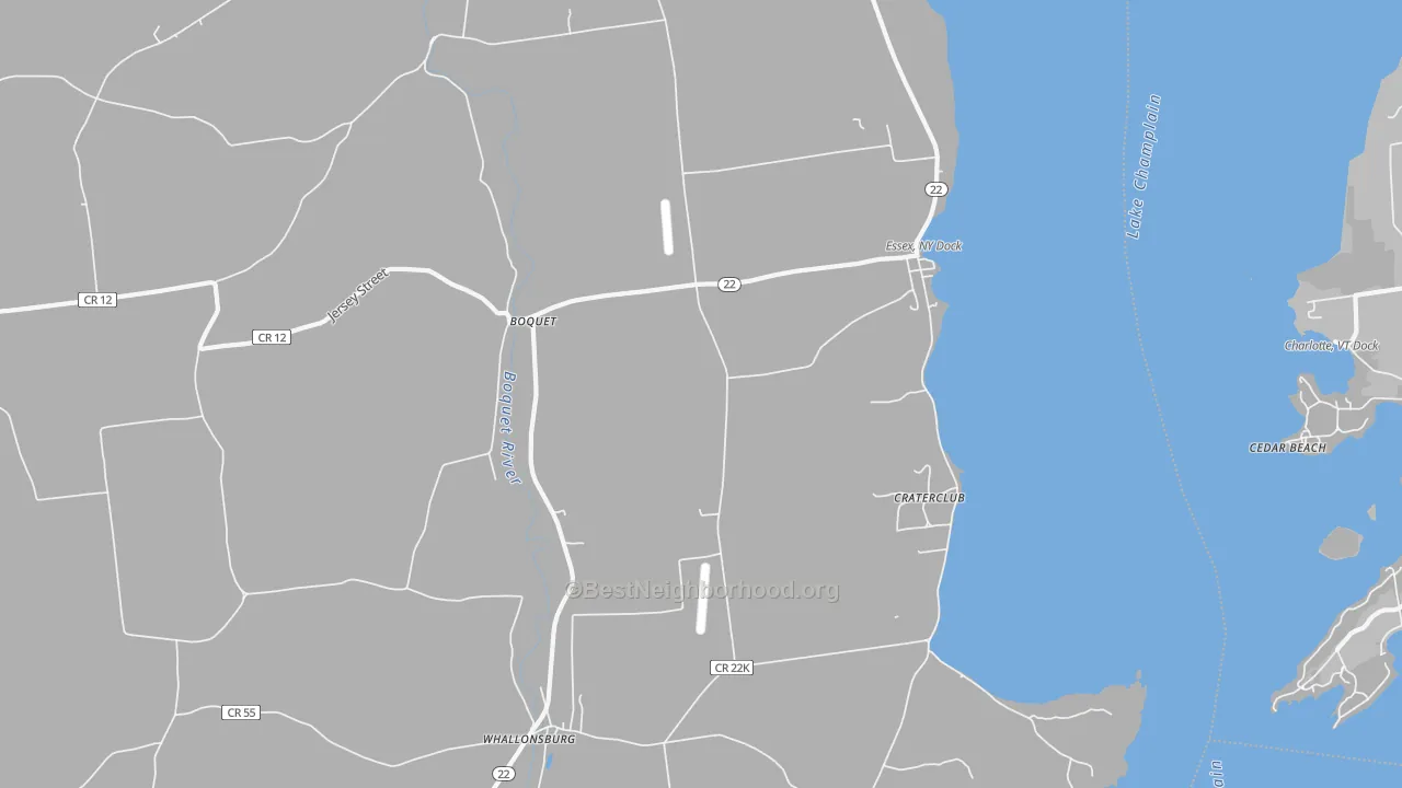 Transit Grade map of Essex, NY