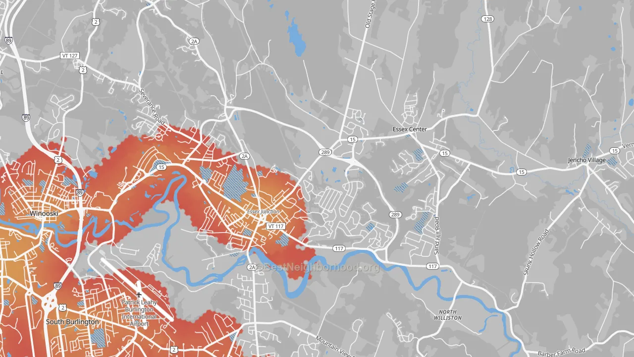 Transit Grade map of Essex, VT