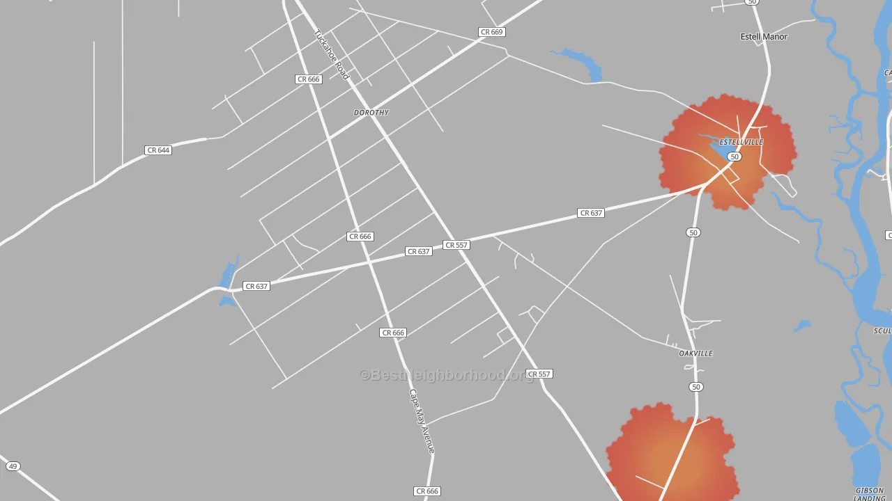 Transit Grade map of Estell Manor, NJ