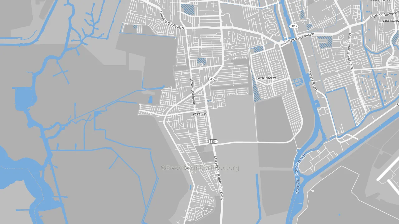 Transit Grade map of Estelle, LA