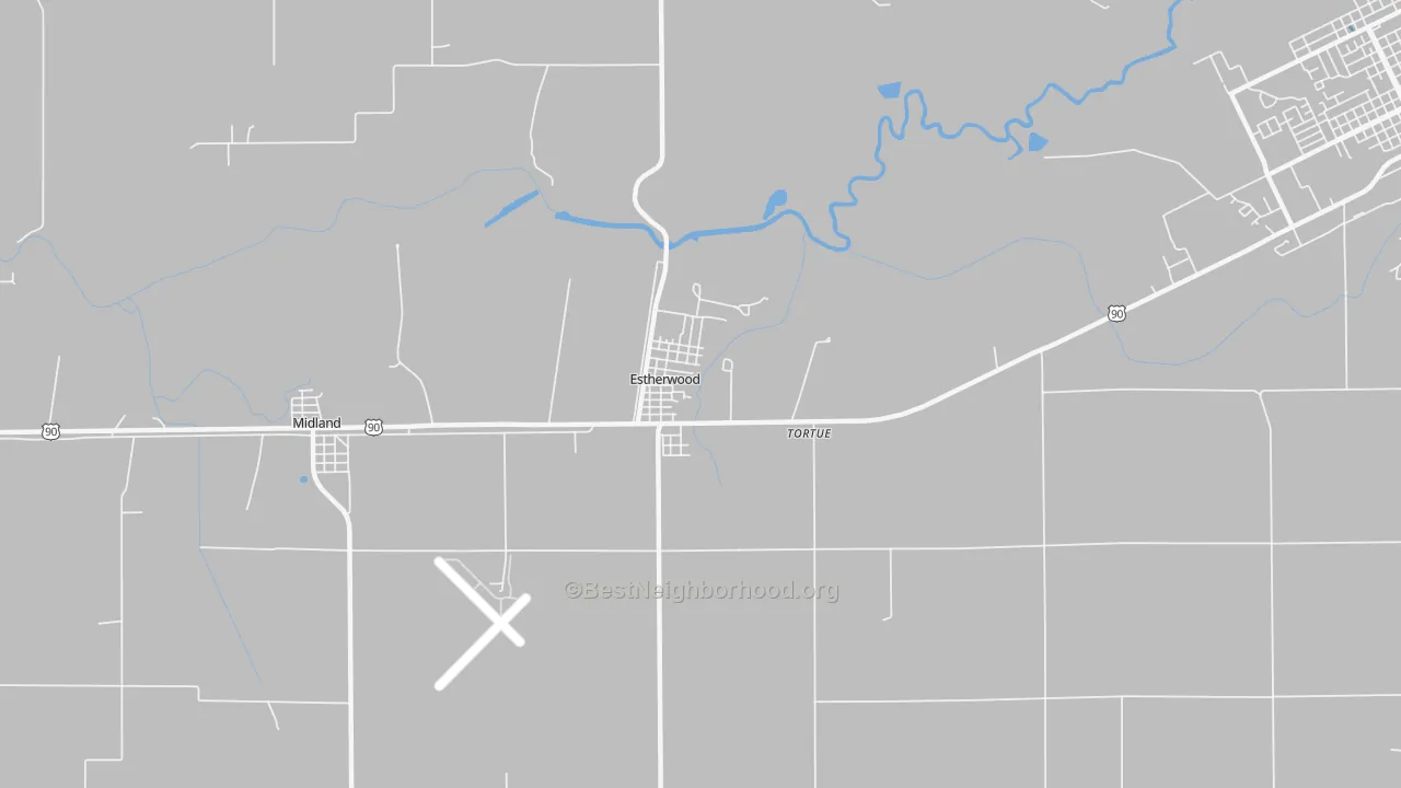 Transit Grade map of Estherwood, LA