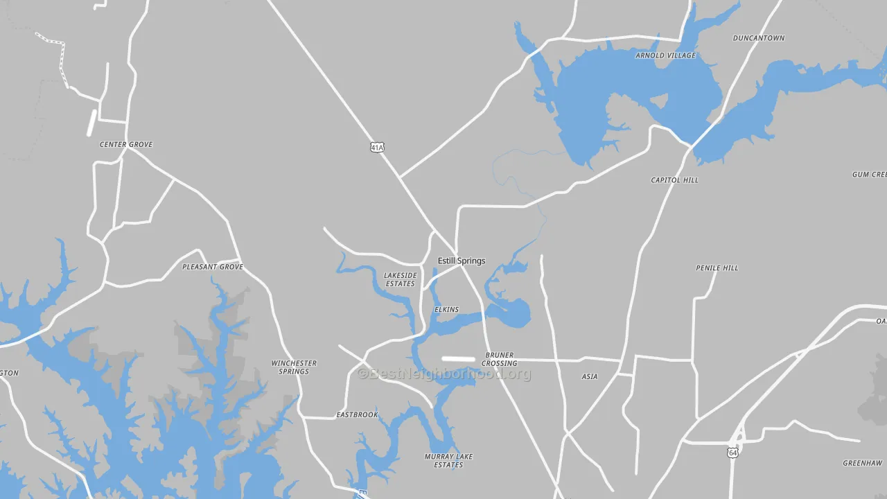 Transit Grade map of Estill Springs, TN