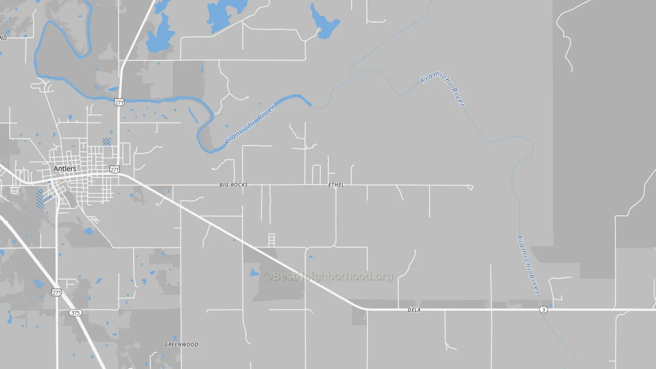 Transit Grade map of Ethel, OK