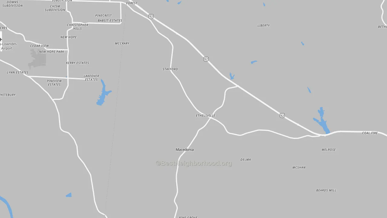 Transit Grade map of Ethelsville, AL