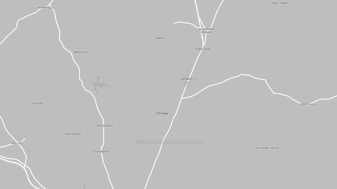 Transit Grade map of Ethridge, TN