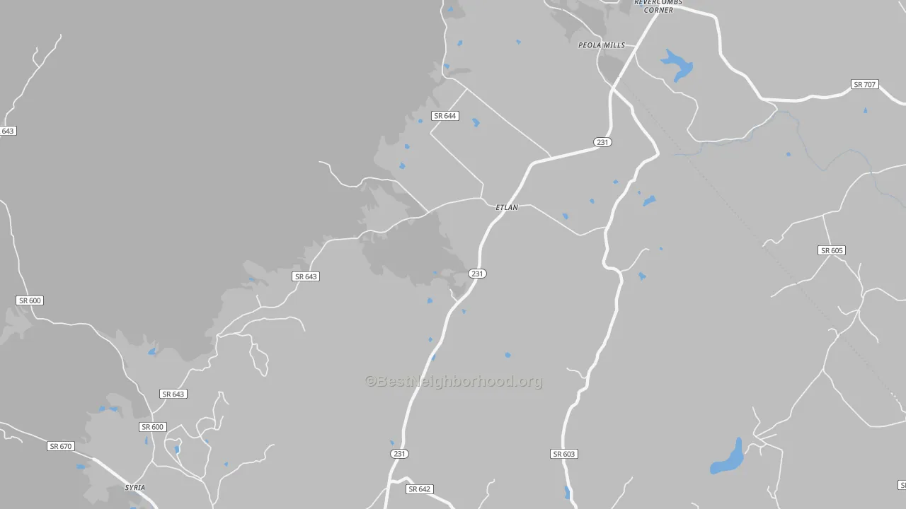 Transit Grade map of Etlan, VA