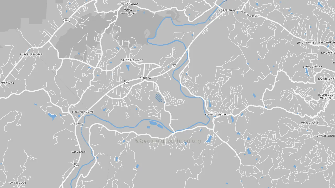 Transit Grade map of Etowah, NC