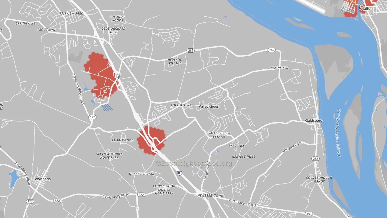 Transit Grade map of Etters, PA
