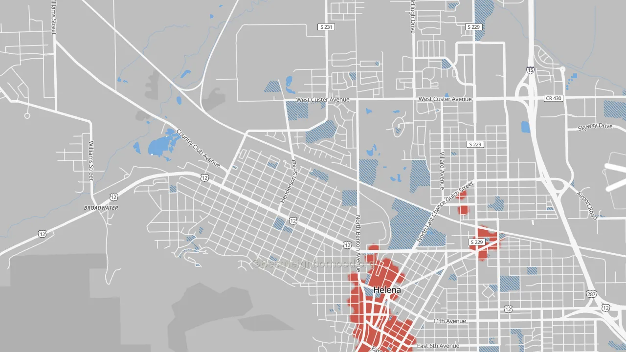 Transit Grade map of Euclid Ave North, Helena, MT
