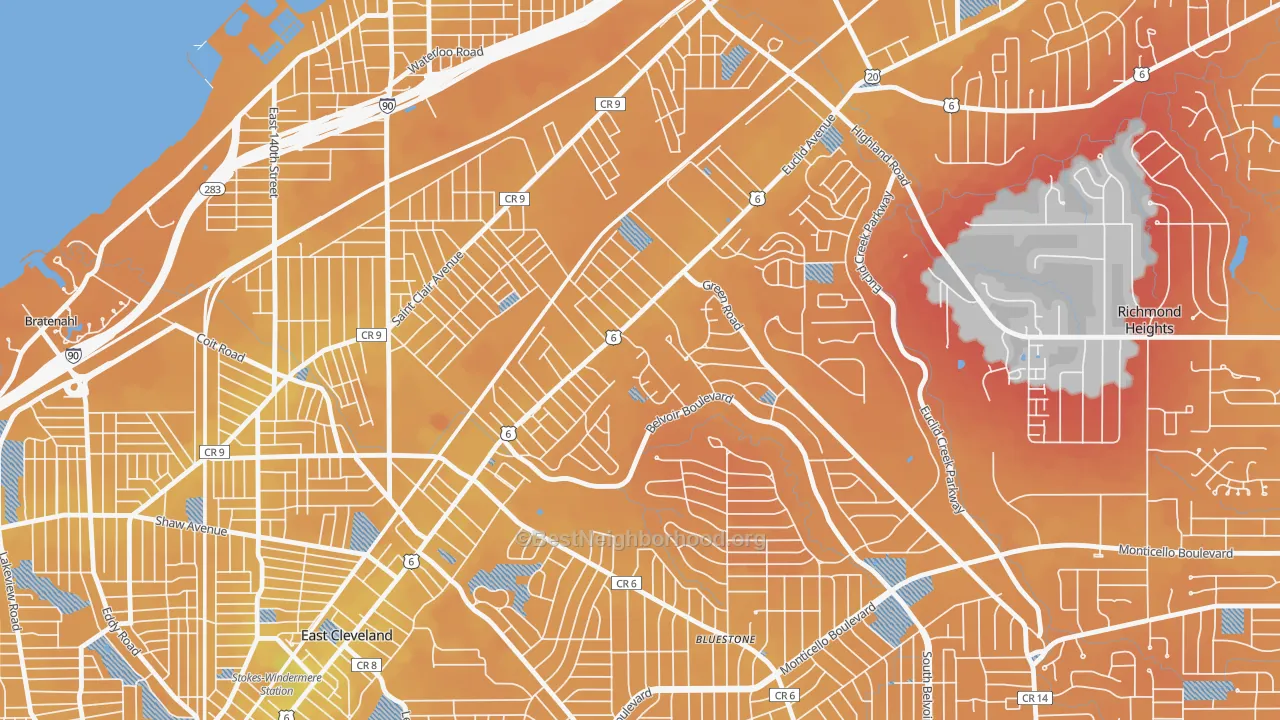 Transit Grade map of Euclid-Green, Cleveland, OH
