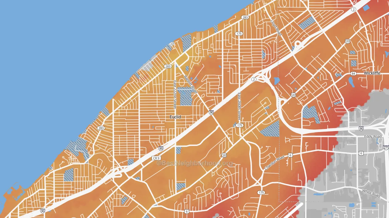 Transit Grade map of Euclid, OH