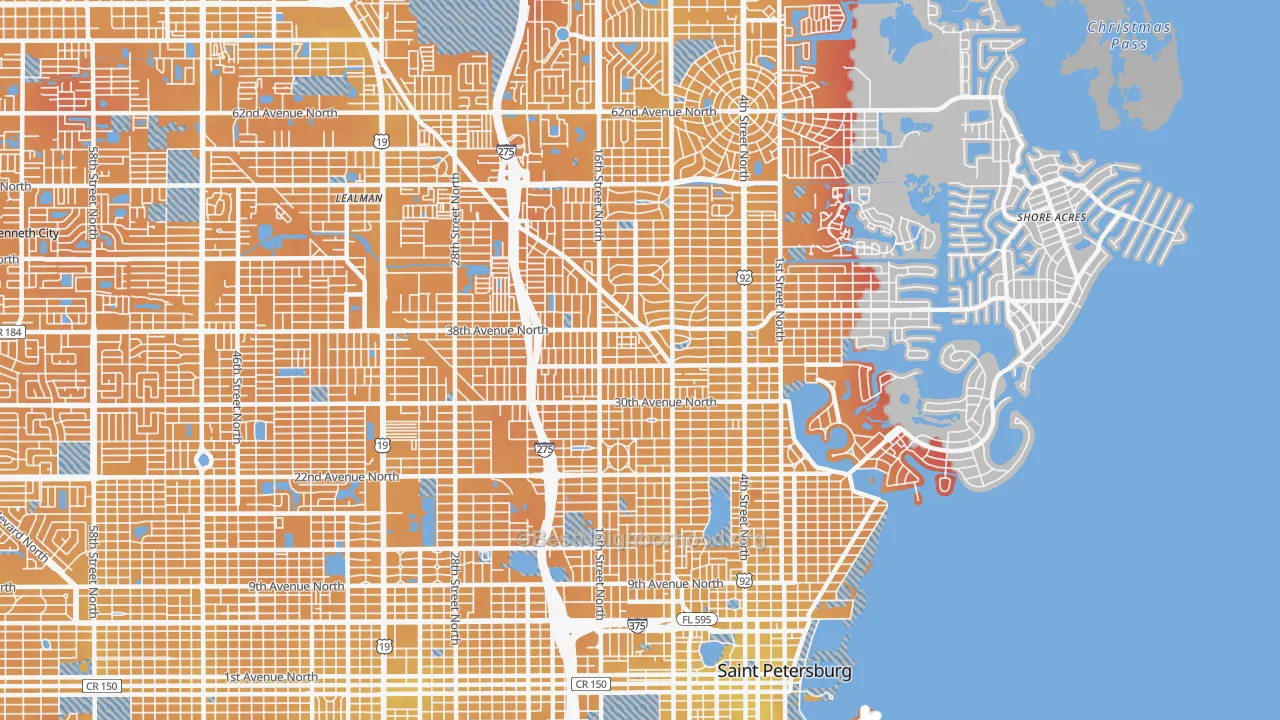 Transit Grade map of Euclid-St Paul, St. Petersburg, FL