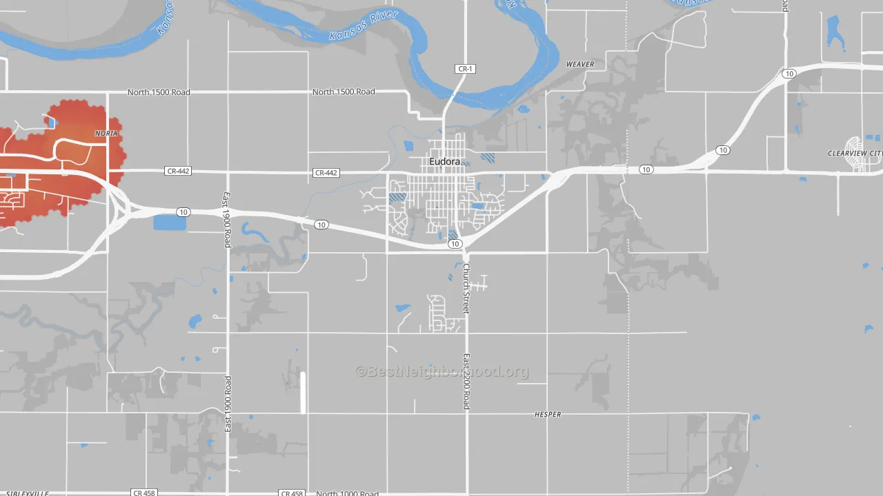 Transit Grade map of Eudora, KS