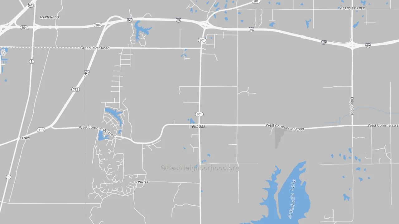 Transit Grade map of Eudora, MS