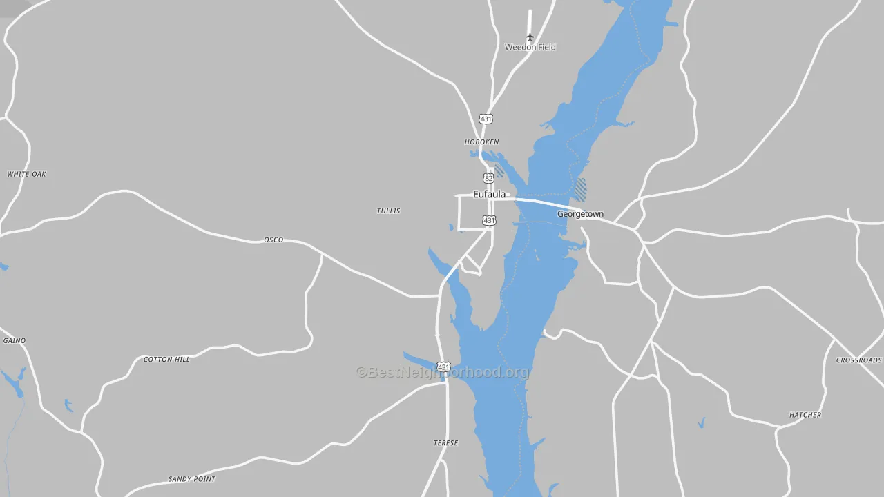 Transit Grade map of Eufaula, AL