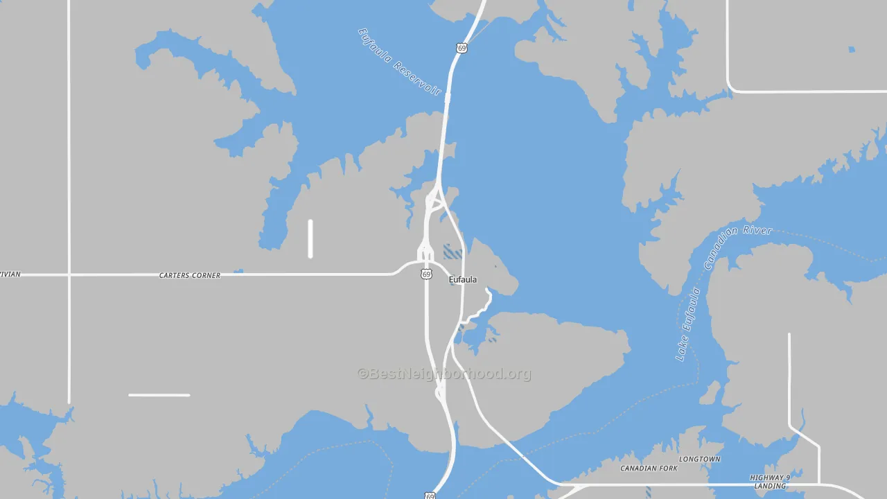 Transit Grade map of Eufaula, OK