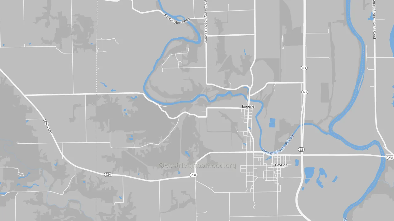 Transit Grade map of Eugene, IN