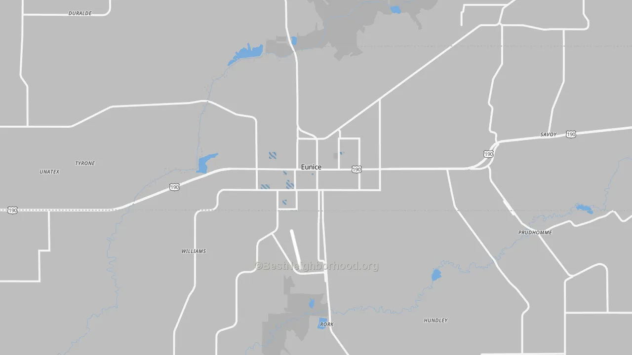 Transit Grade map of Eunice, LA