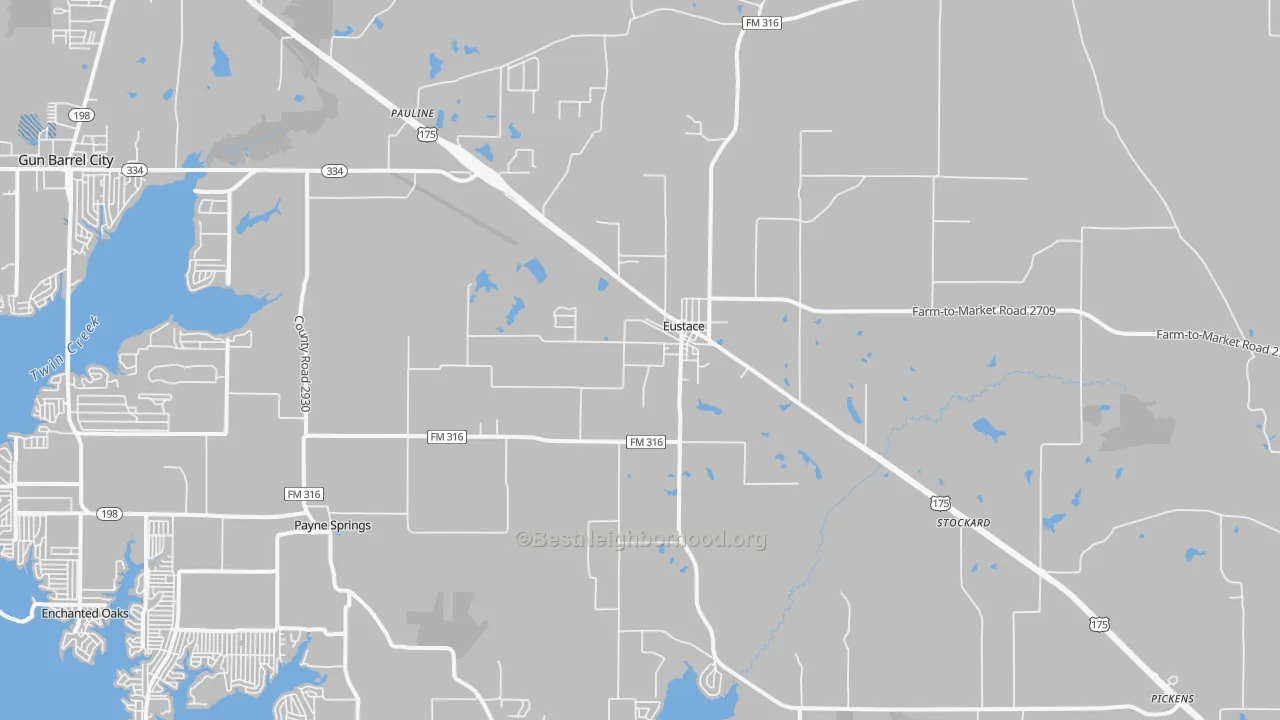 Transit Grade map of Eustace, TX