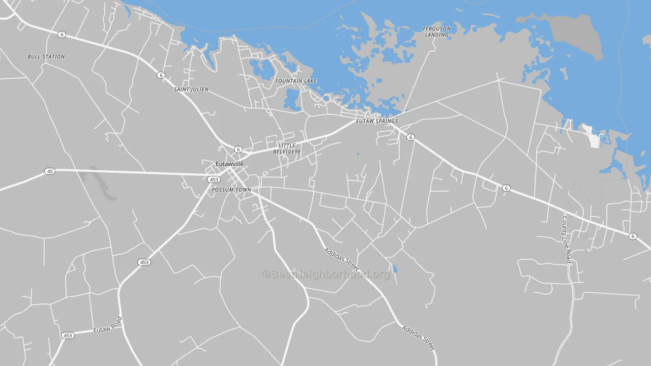 Transit Grade map of Eutawville, SC